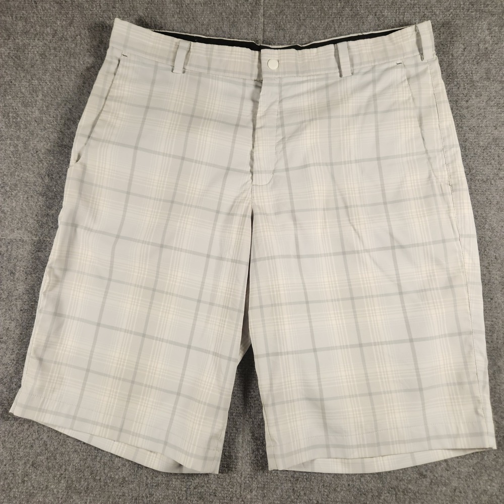 Nike Shorts Mens 34 Golf Tour Performance Grey Plaid Dri-FIT Stretch EXCELLENT